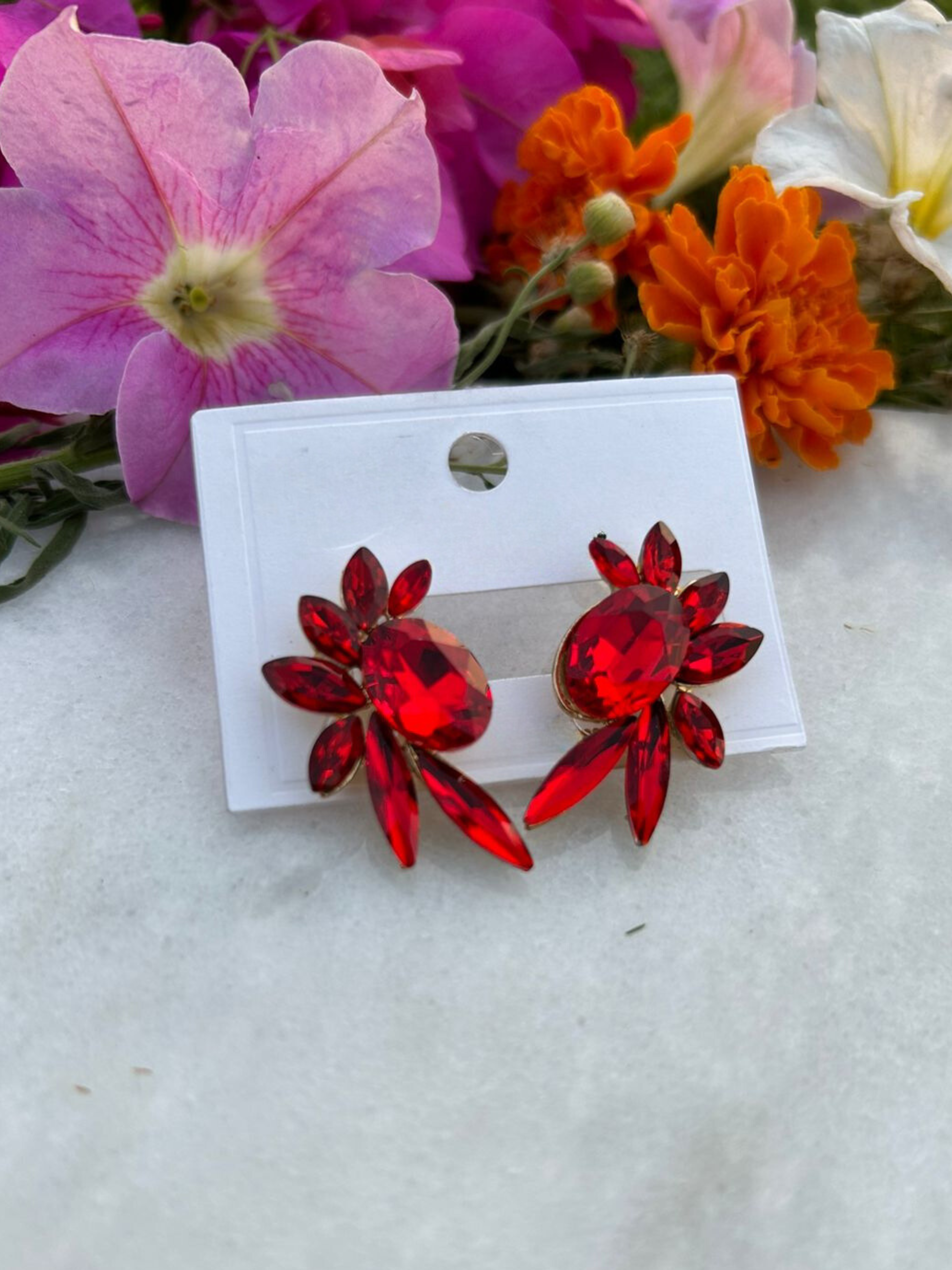Fiery Bloom Crystal Earring